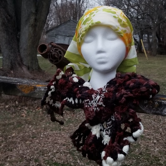 Artisan Cowl Freeform Crochet Scarf Artwear - Picture 3 of 6